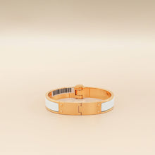 Hermes Blanc Enamel Hinged Bracelet