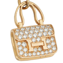 Hermes 18K Rose Gold Diamond Amulettes Constance Pendant Bracelet