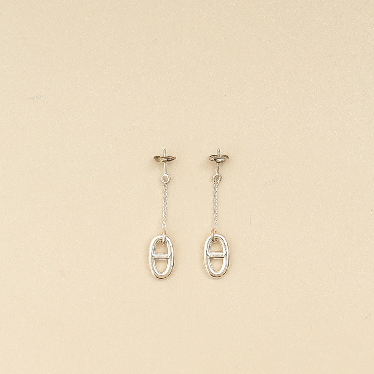 Hermes Silver Farandole Earrings, Medium Model