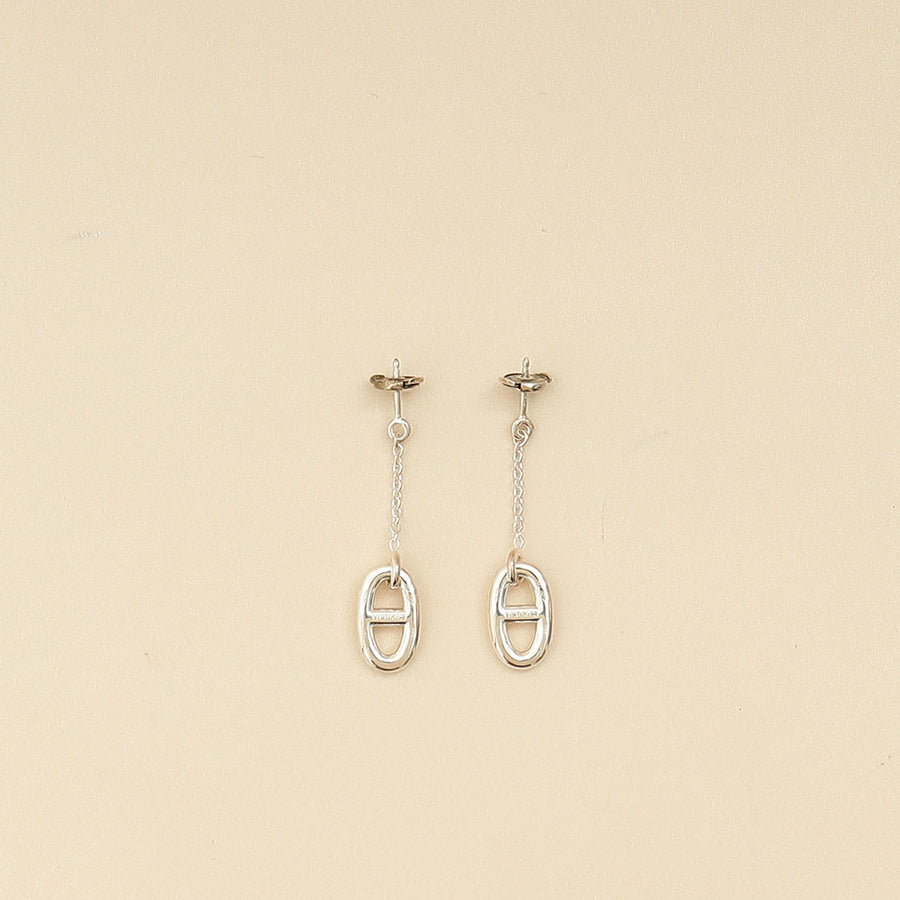 Hermes Silver Farandole Earrings, Medium Model