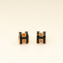 Hermes Noir Mini Pop H Earrings