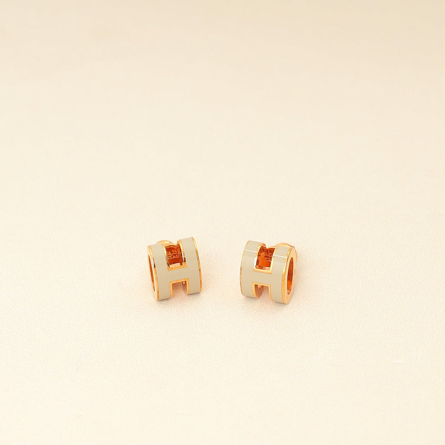 Hermes Light Gray Mini Pop H Earrings