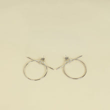 Hermes Sterling Silver Loop Earrings, Medium Model