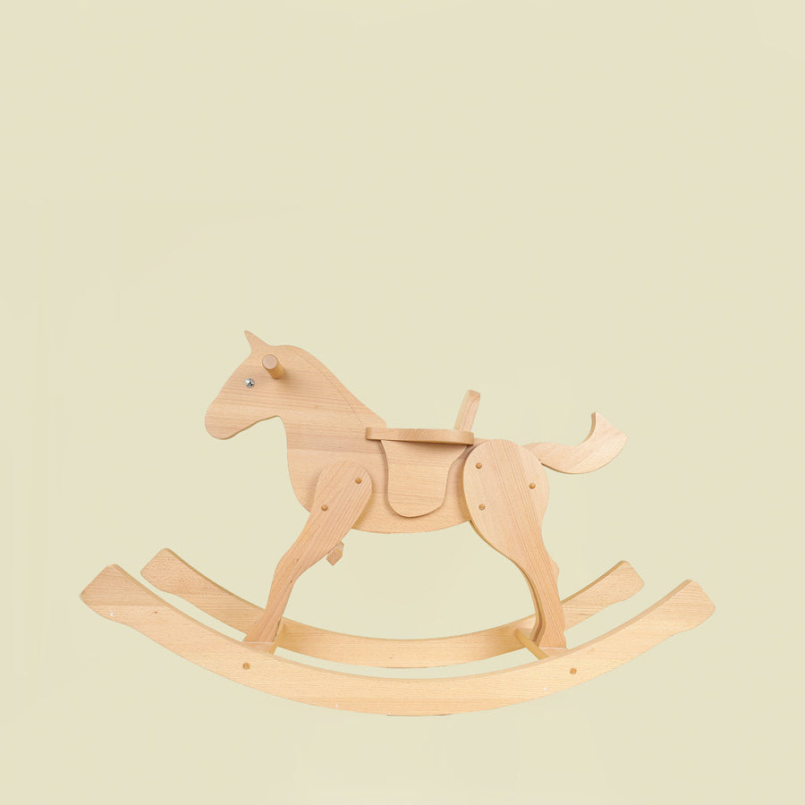 Hermes Naturel Wooden Rocking Horse
