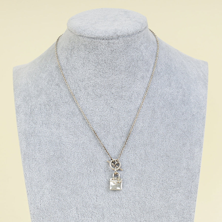 Hermes Silver Sterling Amulettes Birkin Pendent Necklace