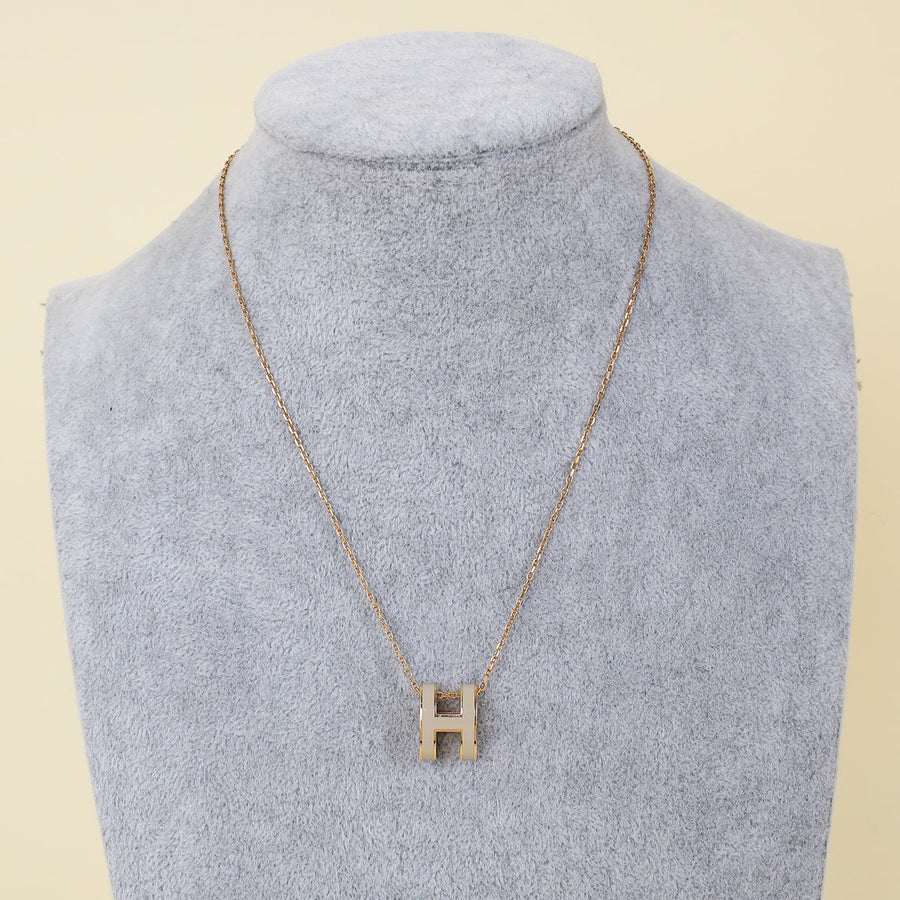 Hermes Marron Glaze Pop H Pendant Necklace