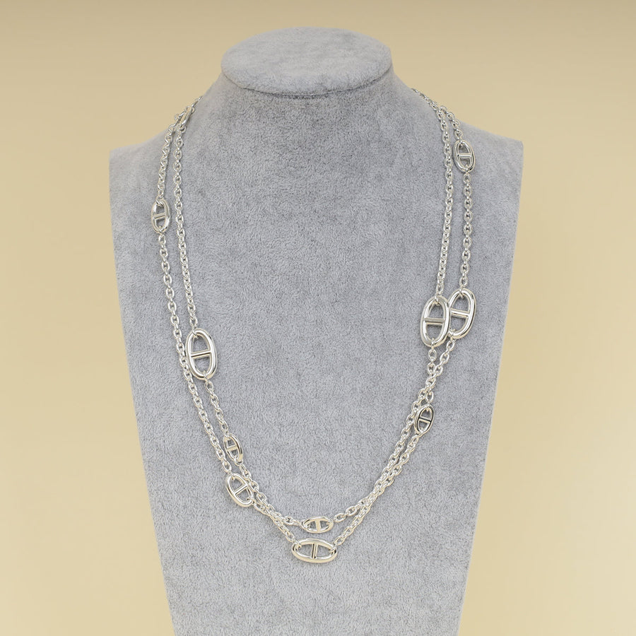Hermes Sterling Silver Farandole 120 Necklace
