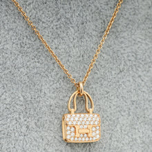 Hermes 18K Rose Gold Diamond Amulettes Constance Pendant Necklace