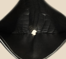 Hermes Noir Shiny Alligator Travel Wallet