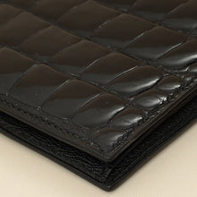 Hermes Noir Shiny Alligator Travel Wallet