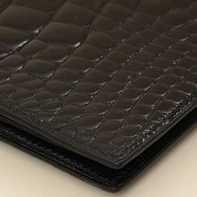 Hermes Noir Shiny Alligator Travel Wallet