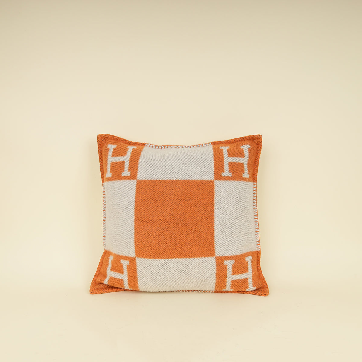 Hermes Bicolor Avalon Wool and Cashmere Pillow, Small Model