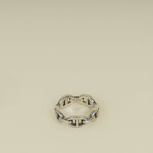 Hermes Sterling Silver Chaine D'ancre Enchainee Small Model Ring 58