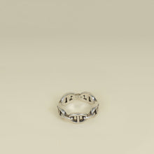 Hermes Sterling Silver Chaine D'ancre Enchainee Small Model Ring 58