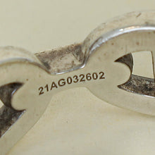 Hermes Sterling Silver Chaine D'ancre Enchainee Small Model Ring 58