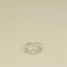 Hermes Sterling Silver Chaine d'ancre Enchainee Ring 54