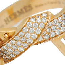 Hermes 18K Rose Gold Diamond Kelly Gavroche Ring 52