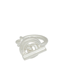 Hermes Sterling Silver Croisette Ring, Large Model 55