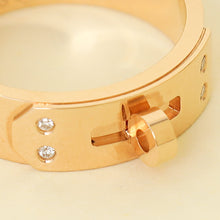 Hermes 18K Rose Gold Diamond Kelly Ring Small Model 49
