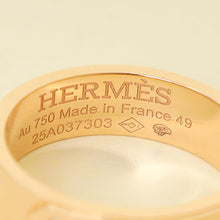 Hermes 18K Rose Gold Diamond Kelly Ring Small Model 49