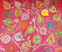 Hermes Rouge Multicolor L'arbre de Vie Shawl Scarf 90