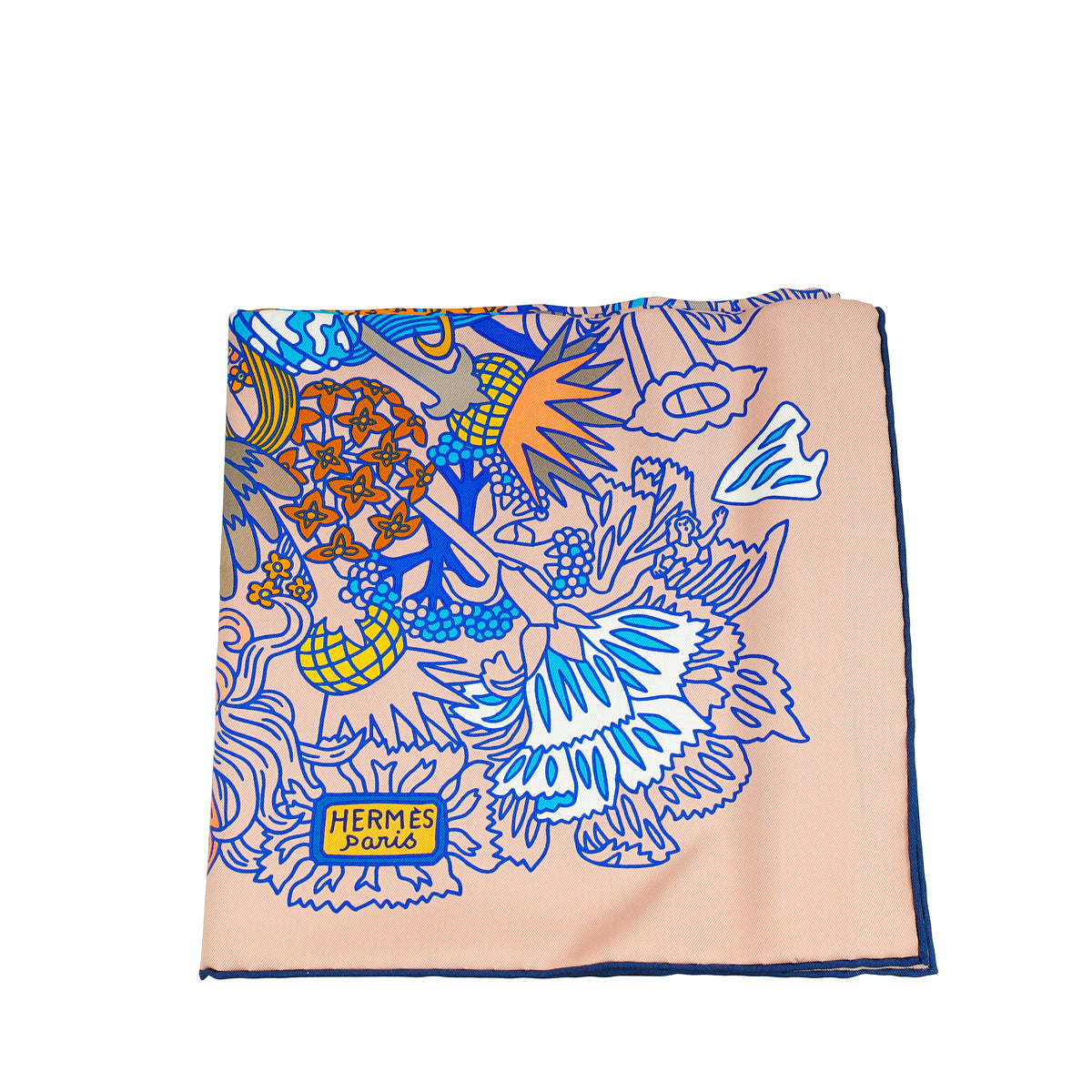 Hermes Muticolor Cache Cache Fleuri Silk Scarf 90