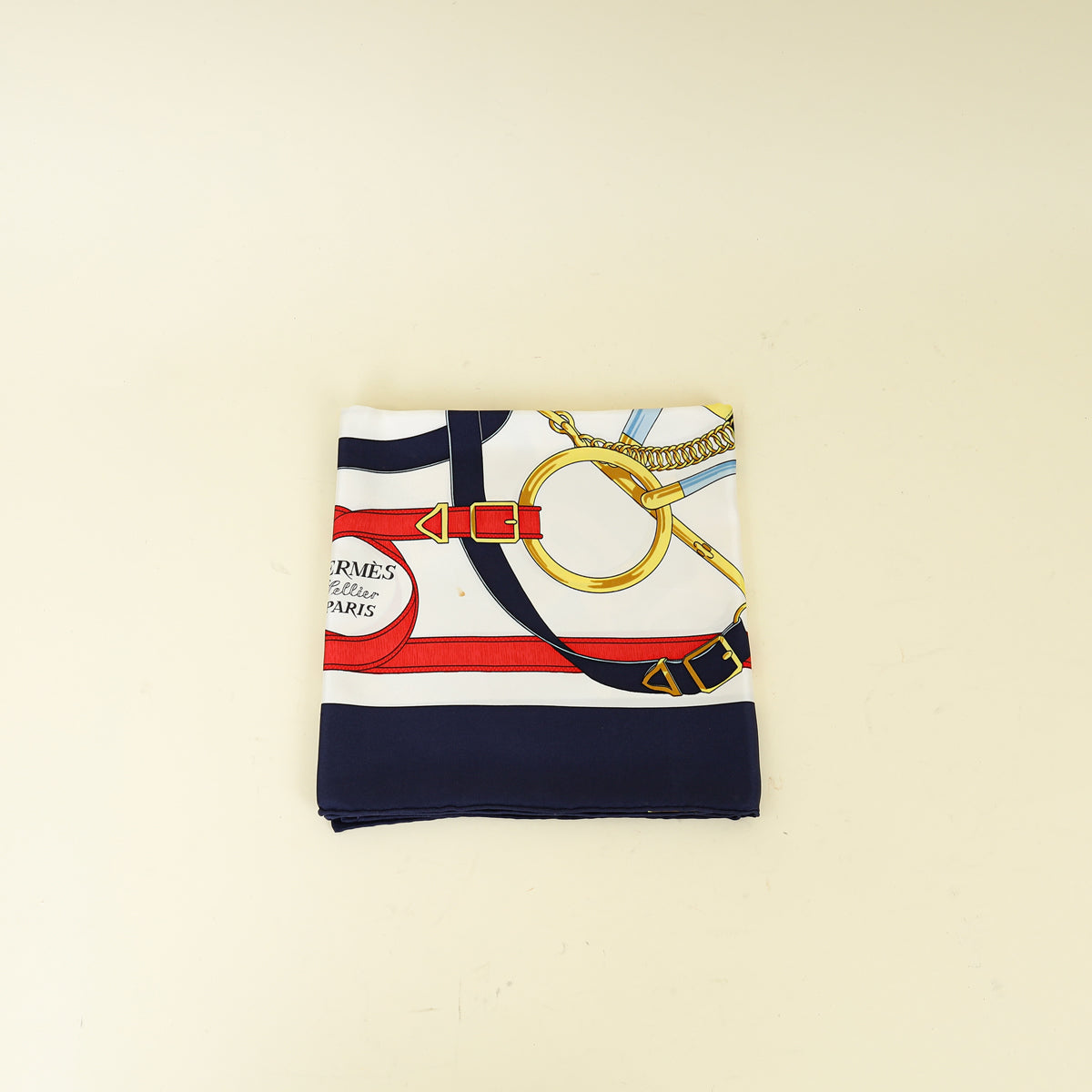 Hermes Bleu Multicolor Eperon d'Or Scarf