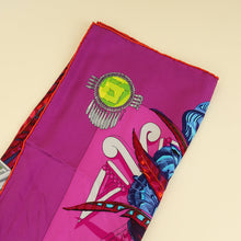 Hermes Purple Multicolor Mexique by Caty Latham Scarf 90