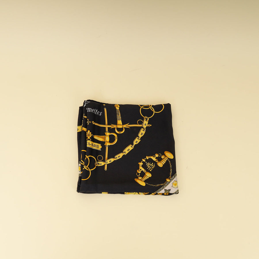 Hermes Bicolor Mors et Gourmettes Scarf 90