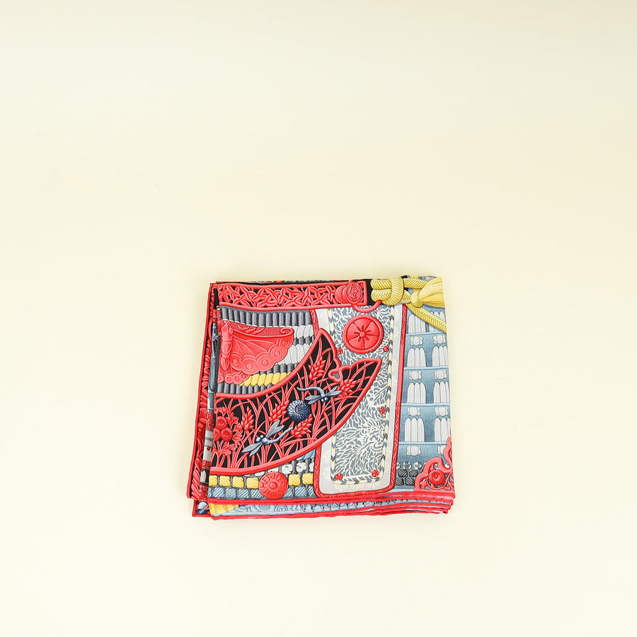 Hermes Multicolor "Parures de Samourais' Silk Scarf