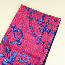 Hermes Fuchsia Multicolor "Mors Gourmettes" Silk Scarf