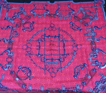 Hermes Fuchsia Multicolor "Mors Gourmettes" Silk Scarf