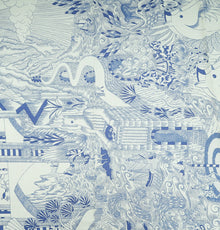 Hermes Bleu Blanc Cosmographia Universalis Cashmere Silk Shawl