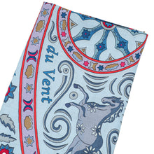 Hermes Bleu Ciel Parme Peuple du Vent Cashmere Silk Shawl