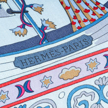 Hermes Bleu Ciel Parme Peuple du Vent Cashmere Silk Shawl