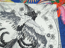 Hermes Tricolor Mythiques Phoenix Cashmere Silk Shawl