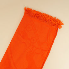 Hermes Orange Vif Libris Cashmere Silk Shawl Stole