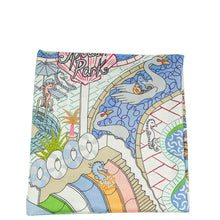 Hermes Vert Bleu Multicolor Splash Park Cashmere Silk Shawl