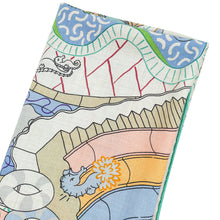 Hermes Vert Bleu Multicolor Splash Park Cashmere Silk Shawl