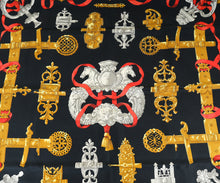 Hermes Noir Multicolor Ferronnerie Silk Square Scarf 90