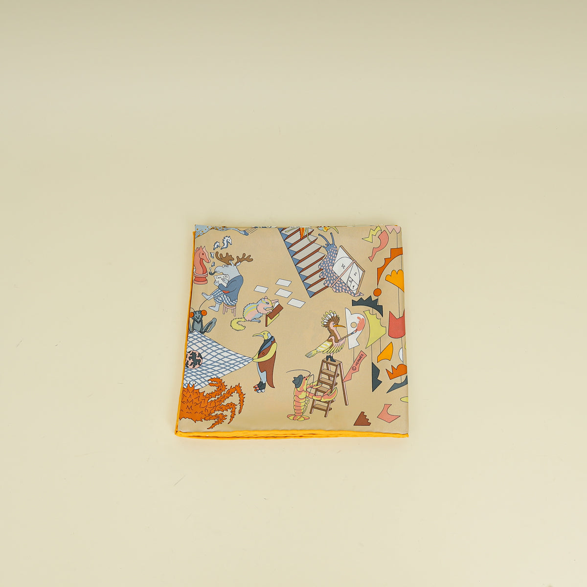 Hermes Multicolor Academia Hippica Silk Scarf 90