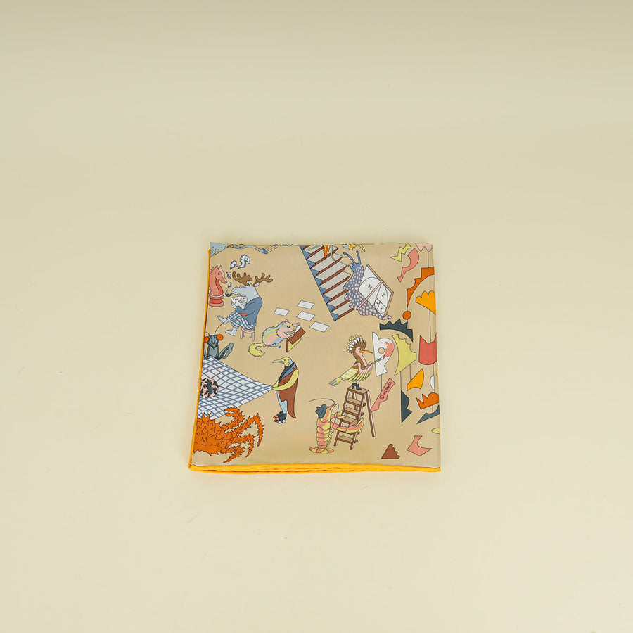 Hermes Multicolor Academia Hippica Silk Scarf 90