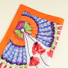 Hermes Orange Multicolor Brazil Detail Silk Scarf