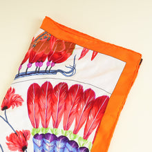 Hermes Orange Multicolor Brazil Detail Silk Scarf