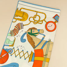 Hermes Blanc Multicolor Tea for Two scarf 90