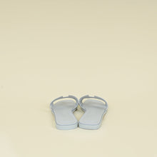 Hermes Bleu Glacier Oran Sandals 38.5