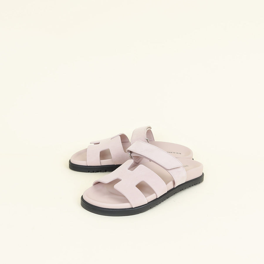 Hermes Rose Porcelaine Chypre Sandals 36