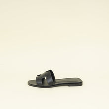 Hermes Noir Oran Sandals 37.5