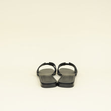 Hermes Noir Oran Sandals 37.5