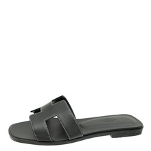 Hermes Noir Oran Sandals 37
